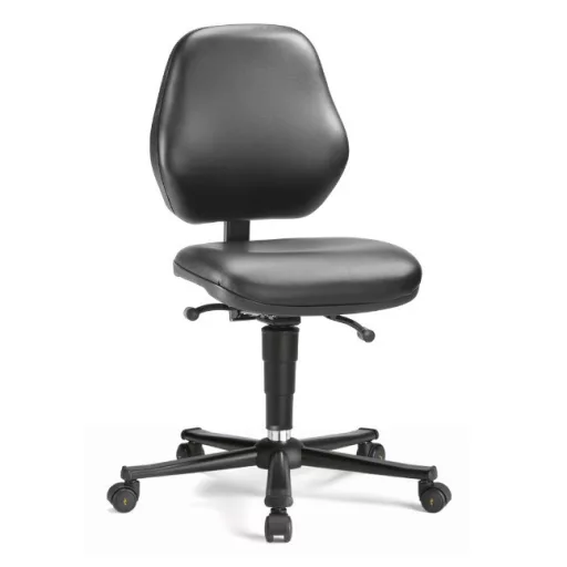 Bimos Basic ESD 2 görgős laborszék - Állandó érintkezésű - Fekete műbőr