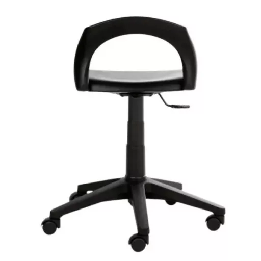 Ergo Lift görgős, nyitott háttámlájú laborszék - Fekete