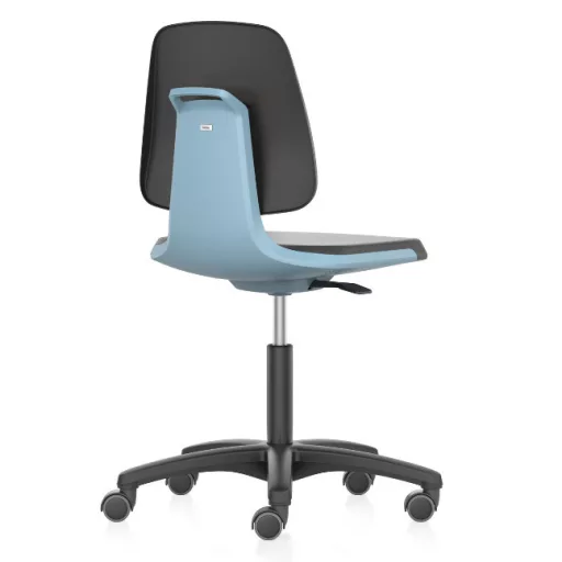 Bimos Labsit 2 görgős laborszék - kék, műanyag lábcsillag, műbőr ülőlap