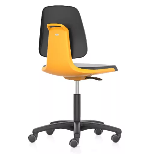 Bimos Labsit 2 görgős laborszék - narancs, műanyag lábcsillag, szövet ülőlap