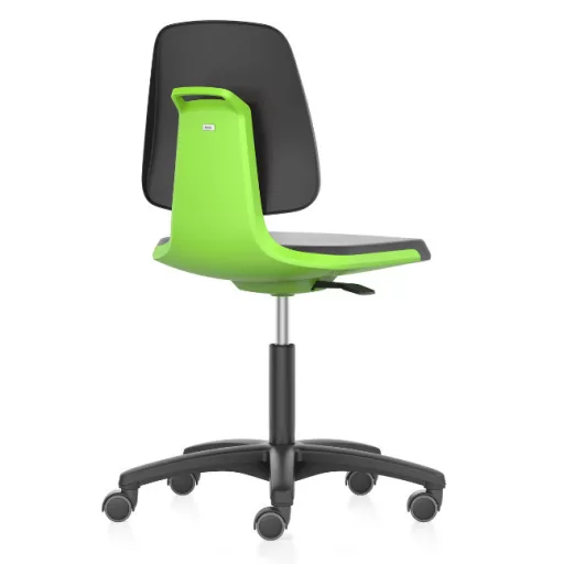 Bimos Labsit 2 görgős laborszék - zöld, műanyag lábcsillag, műbőr ülőlap