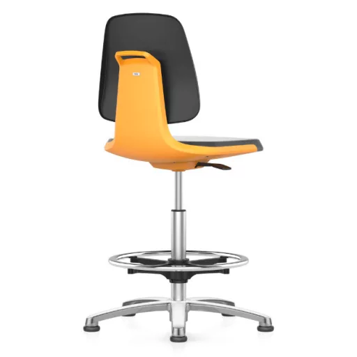 Bimos Labsit 3 fix talpas, magasított laborszék - narancs, alumínium lábcsillag, supertec ülőlap
