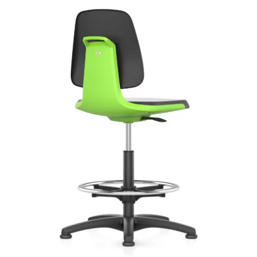 Bimos Labsit 3 fix talpas, magasított laborszék - zöld, műanyag lábcsillag, szövet ülőlap