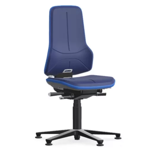 Bimos Neon 1 fix talpas laborszék - állandó érintkezésű, kék poliuretán párnázat, kék