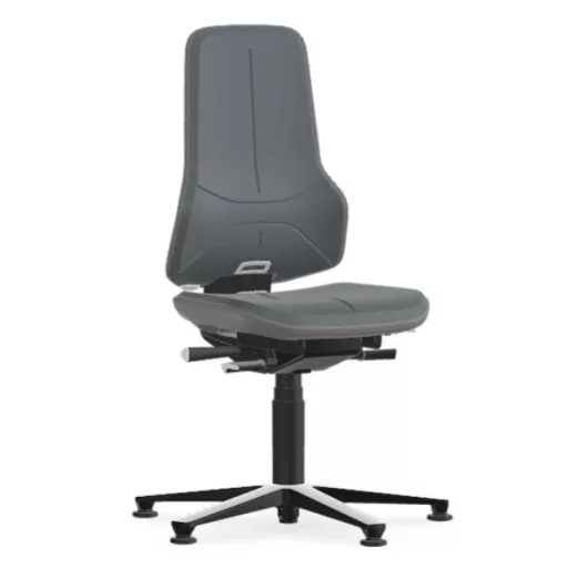 Bimos Neon 1 fix talpas laborszék - állandó érintkezésű, szürke poliuretán párnázat, szürke