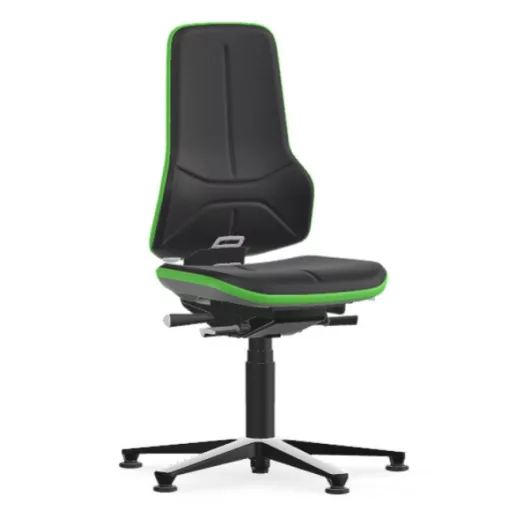 Bimos Neon 1 fix talpas laborszék - állandó érintkezésű, fekete supertec párnázat, zöld