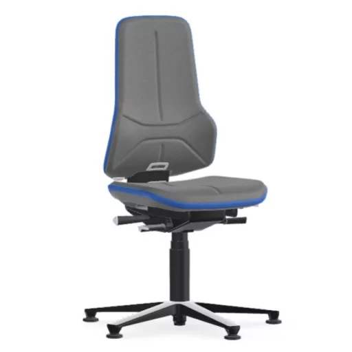 Bimos Neon 1 fix talpas laborszék - szinkronmechanika, szürke szövet párnázat, kék
