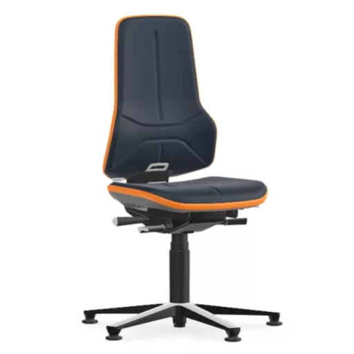 Bimos Neon 1 fix talpas laborszék - szinkronmechanika, kék supertec párnázat, narancs