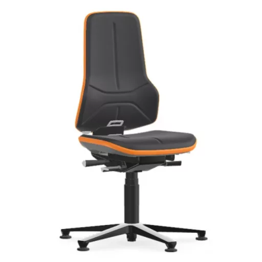 Bimos Neon 1 fix talpas laborszék - szinkronmechanika, szürke supertec párnázat, narancs