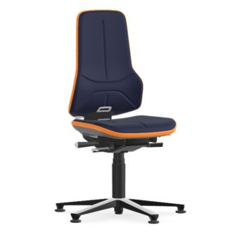   Bimos Neon 1 fix talpas laborszék - szinkronmechanika, kék szövet párnázat, narancs