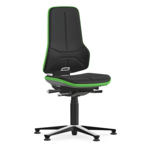 Bimos Neon 1 fix talpas laborszék - szinkronmechanika, fekete szövet párnázat, zöld