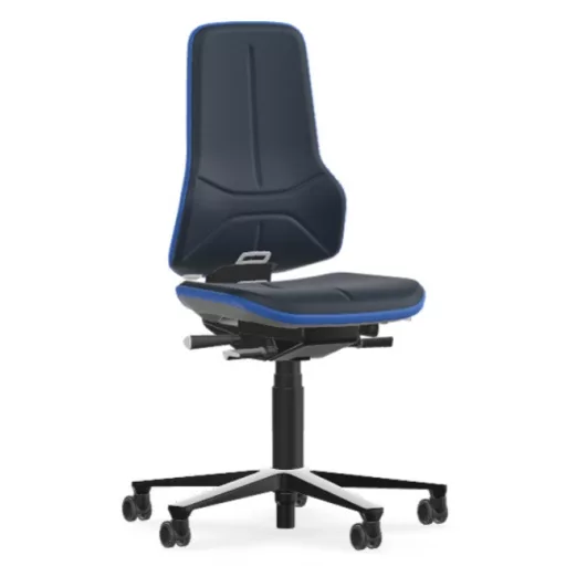 Bimos Neon 2 görgős laborszék - állandó érintkezésű, kék supertec párnázat, kék