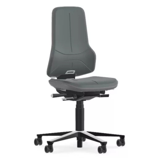 Bimos Neon 2 görgős laborszék - szinkronmechanika, szürke poliuretán párnázat, szürke