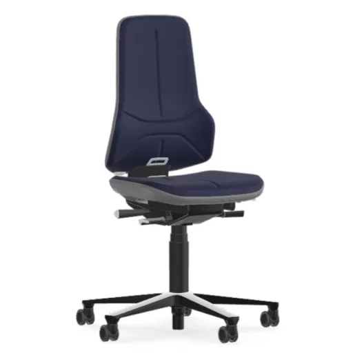 Bimos Neon 2 görgős laborszék - szinkronmechanika, kék szövet párnázat, szürke
