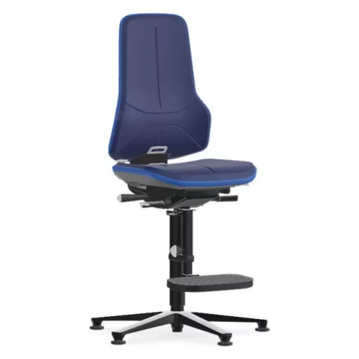 Bimos Neon 3 fix talpas, magasított szék - állandó érintkezésű, kék poliuretán párnázat, kék
