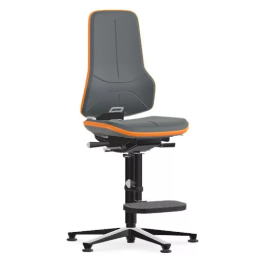 Bimos Neon 3 fix talpas, magasított szék - állandó érintkezésű, szürke poliuretán párnázat, narancs