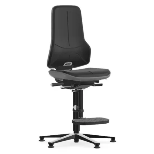 Bimos Neon 3 fix talpas, magasított szék - állandó érintkezésű, fekete poliuretán párnázat, szürke