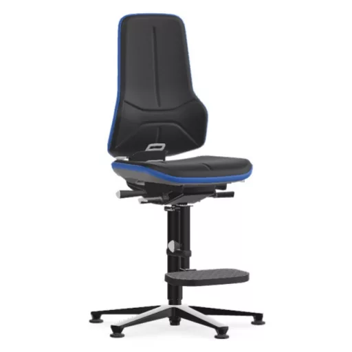 Bimos Neon 3 fix talpas, magasított szék - szinkronmechanika, fekete supertec párnázat, kék