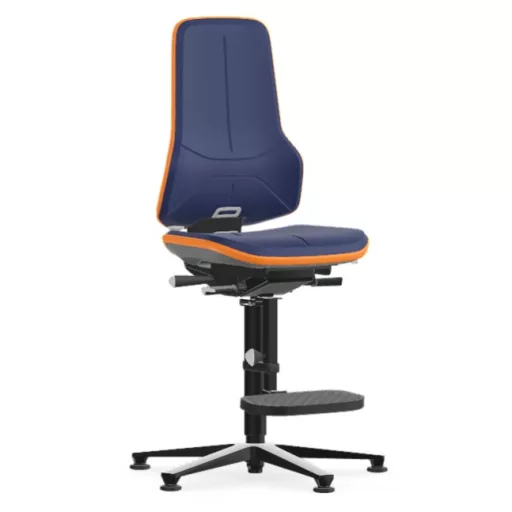 Bimos Neon 3 fix talpas, magasított szék - szinkronmechanika, kék poliuretán párnázat, narancs