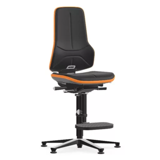 Bimos Neon 3 fix talpas, magasított szék - szinkronmechanika, fekete supertec párnázat, narancs