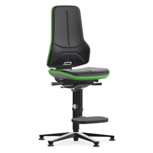 Bimos Neon 3 fix talpas, magasított szék - szinkronmechanika, fekete műbőr párnázat, zöld