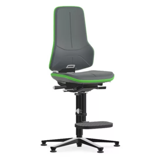 Bimos Neon 3 fix talpas, magasított szék - szinkronmechanika, szürke poliuretán párnázat, zöld