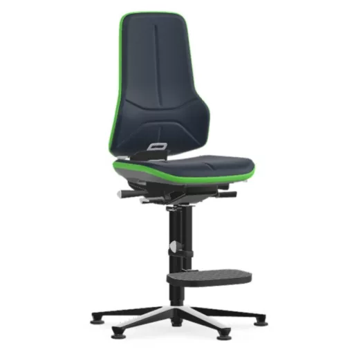 Bimos Neon 3 fix talpas, magasított szék - szinkronmechanika, kék supertec párnázat, zöld