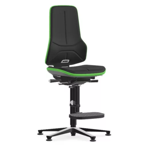 Bimos Neon 3 fix talpas, magasított szék - szinkronmechanika, fekete szövet párnázat, zöld