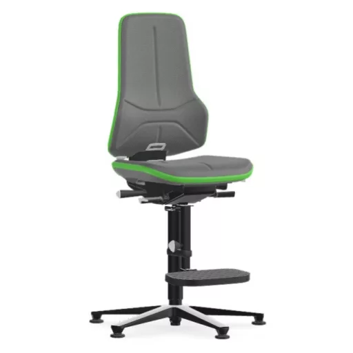 Bimos Neon 3 fix talpas, magasított szék - szinkronmechanika, szürke szövet párnázat, zöld