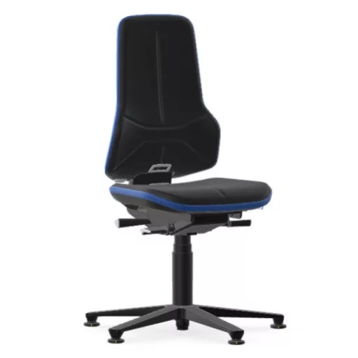 Bimos Neon 1 ESD fix talpas laborszék - állandó érintkezésű, fekete supertec párnázat, kék