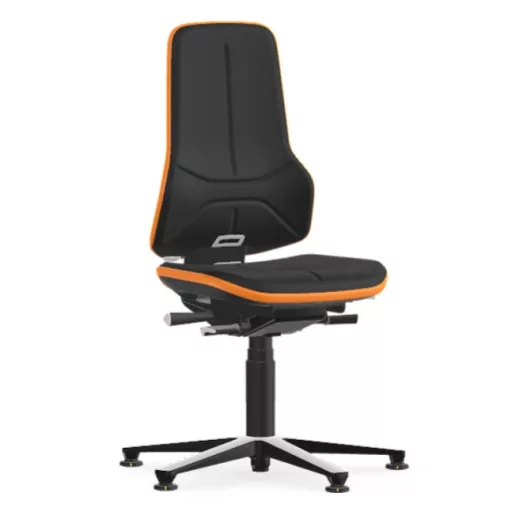 Bimos Neon 1 ESD fix talpas laborszék - szinkronmechanika, fekete szövet párnázat, narancs