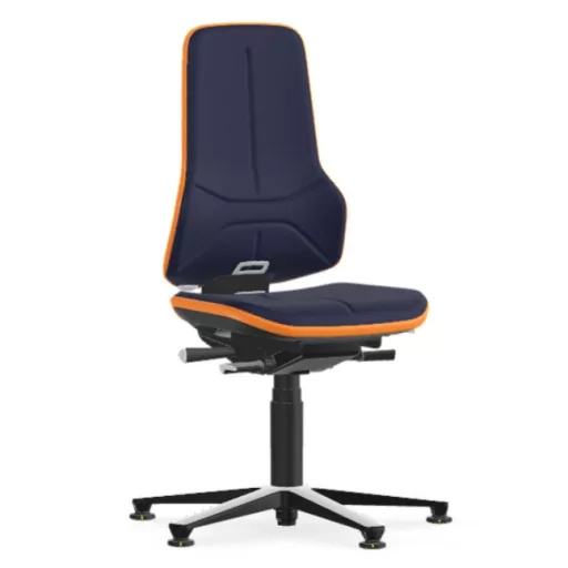 Bimos Neon 1 ESD fix talpas laborszék - szinkronmechanika, kék szövet párnázat, narancs