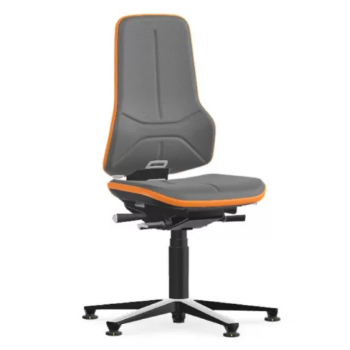 Bimos Neon 1 ESD fix talpas laborszék - szinkronmechanika, szürke szövet párnázat, narancs