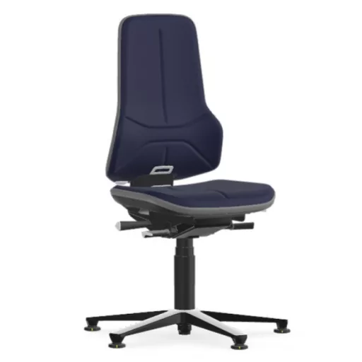 Bimos Neon 1 ESD fix talpas laborszék - szinkronmechanika, kék szövet párnázat, szürke