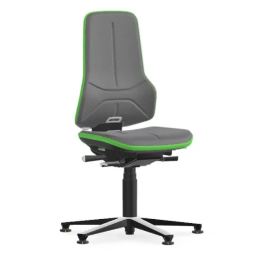 Bimos Neon 1 ESD fix talpas laborszék - szinkronmechanika, szürke szövet párnázat, zöld