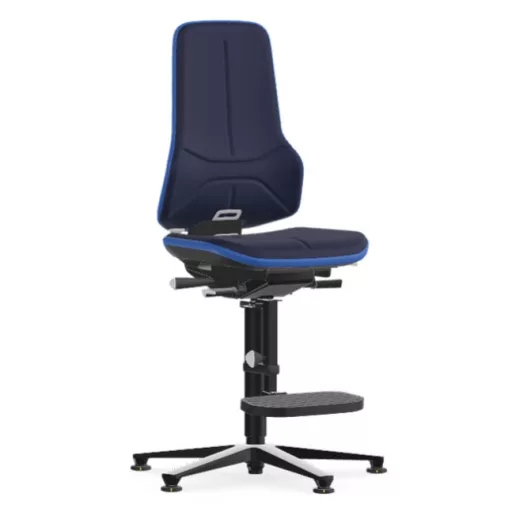 Bimos Neon 3 ESD fix talpas, magasított szék - szinkronmechanika, kék szövet párnázat, kék