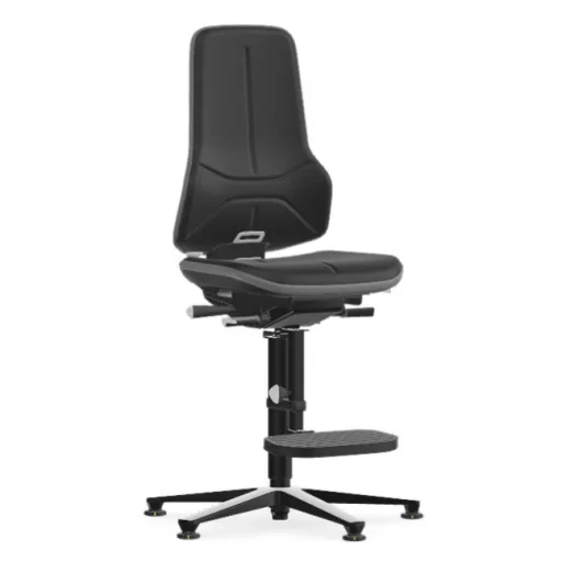 Bimos Neon 3 ESD fix talpas, magasított szék - szinkronmechanika, fekete supertec párnázat, szürke