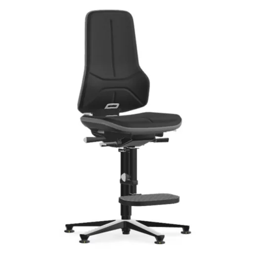 Bimos Neon 3 ESD fix talpas, magasított szék - szinkronmechanika, fekete szövet párnázat, szürke