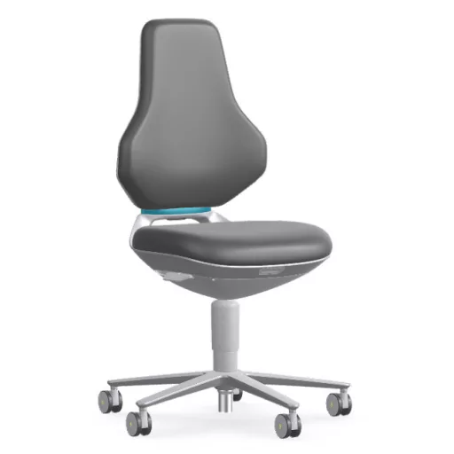 Bimos Texon Cleanroom 2 tisztatéri görgős laborszék - szürke műbőr párnázat