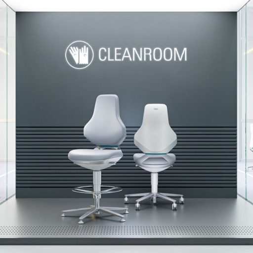 Bimos Texon Cleanroom 3 tisztatéri fix talpas, magasított laborszék - fehér skintec párnázat