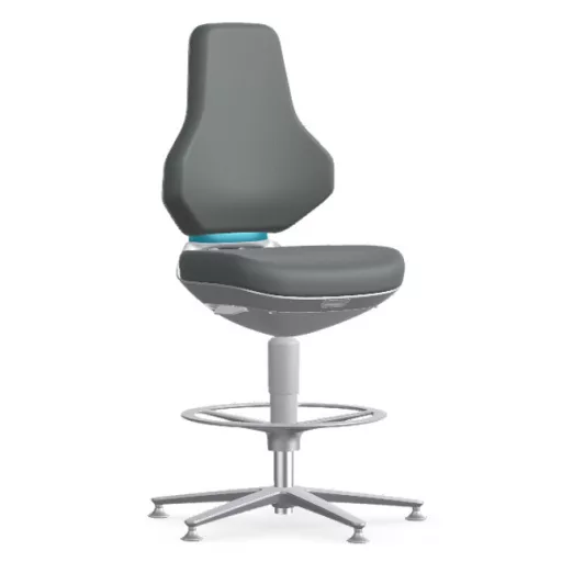 Bimos Texon Cleanroom 3 tisztatéri fix talpas, magasított laborszék - szürke skintec párnázat