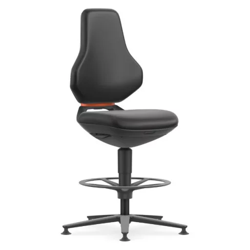 Bimos Texon Labor 3 fix talpas, magasított laborszék - fekete műbőr párnázat