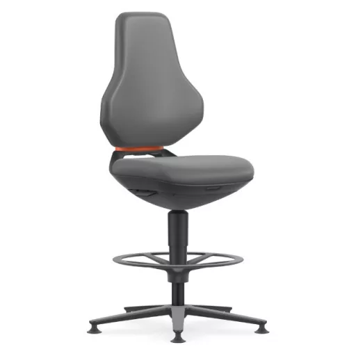 Bimos Texon Labor 3 fix talpas, magasított laborszék - szürke műbőr párnázat