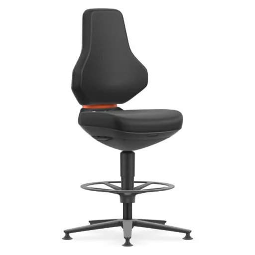 Bimos Texon Labor 3 fix talpas, magasított laborszék - fekete skintec párnázat