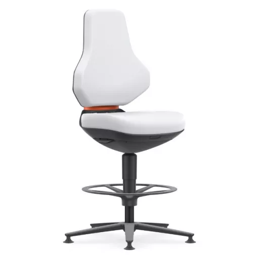 Bimos Texon Labor 3 fix talpas, magasított laborszék - fehér skintec párnázat