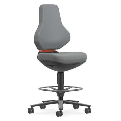 Bimos Texon Labor 4 görgős, magasított laborszék - szürke skintec párnázat